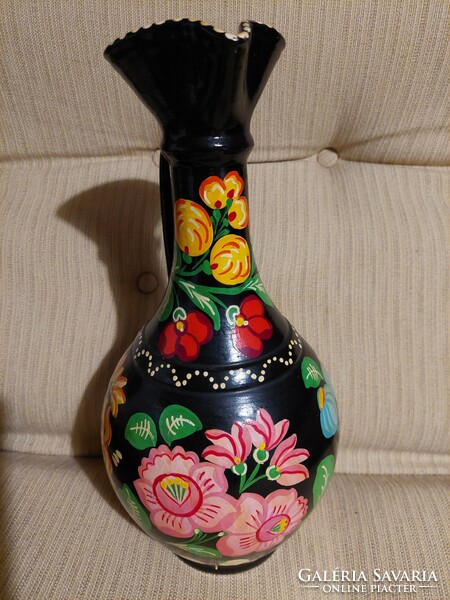 A very beautiful folk, hand-painted jug with a floral motif
