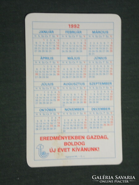 Card calendar, eger and vidéke savings association, erotic female model, 1992, (3)