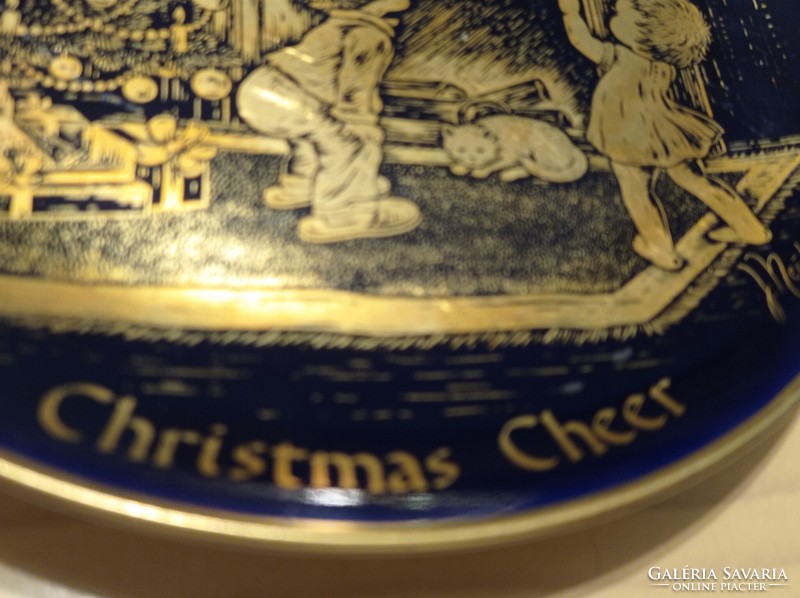 Christmas marked - gilded plate 1975 - limited edition with 24 carat gold 19 cm