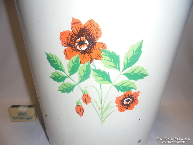 Old floral enamel bucket 