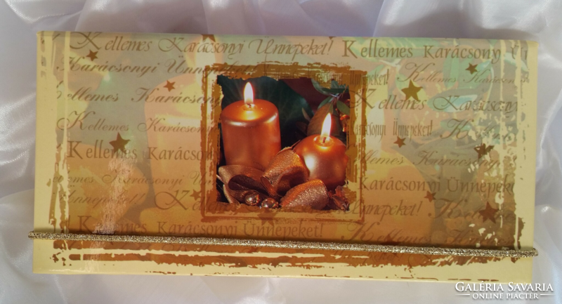 Cozy Christmas paper box with rubber strap, Christmas decoration, gift packaging