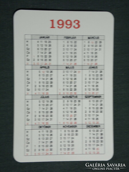 Card calendar, festive, mini casino, Pécs, 1993, (3)