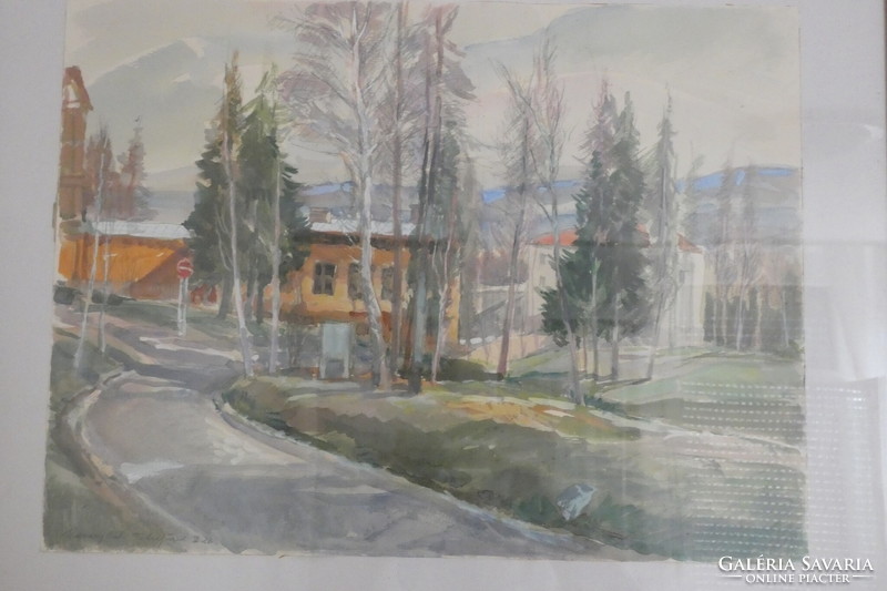 Udvary pál: Tatrafüred ix.26. Watercolor in a glazed frame!