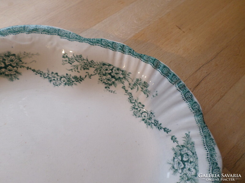 Antique earthenware oval serving bowl 29 x 39.5 cm