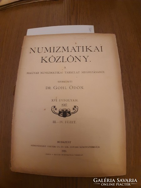 Numizmatikai közlöny 1918/III-IV. Füzet    (360)