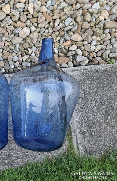 Rare blue balloon demijohn glass collector's beauty for wine and drink