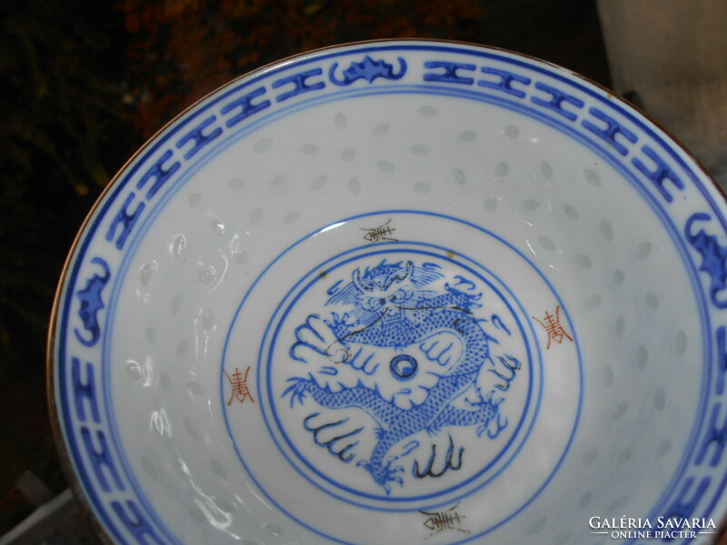 2 Chinese porcelain rice bowls - openwork rice samples - the price applies to 2 pieces