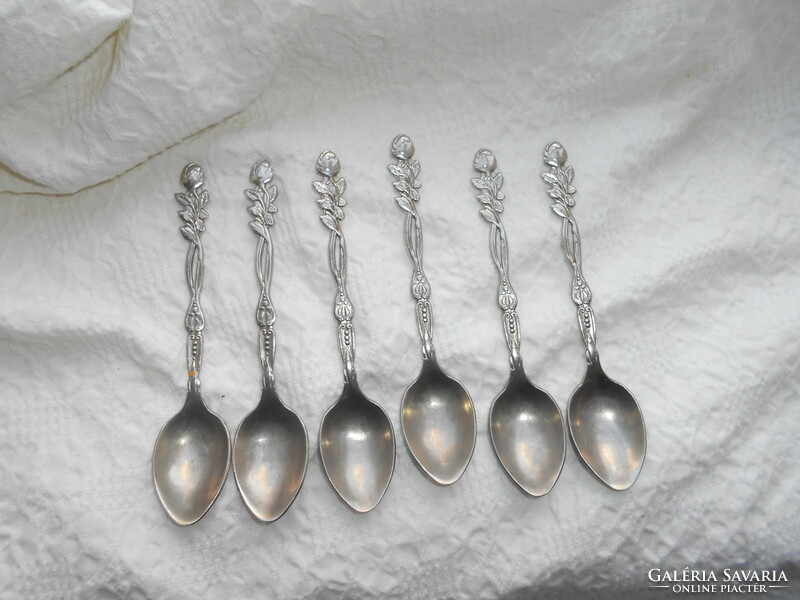 6 teaspoons with a rose decoration at the end, 13.5 cm - the price applies to 6