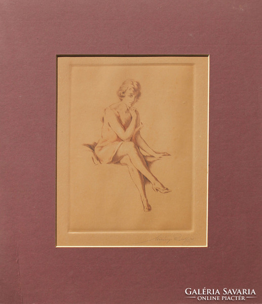 Merényi Rudolf: Ülő hölgy, 1923