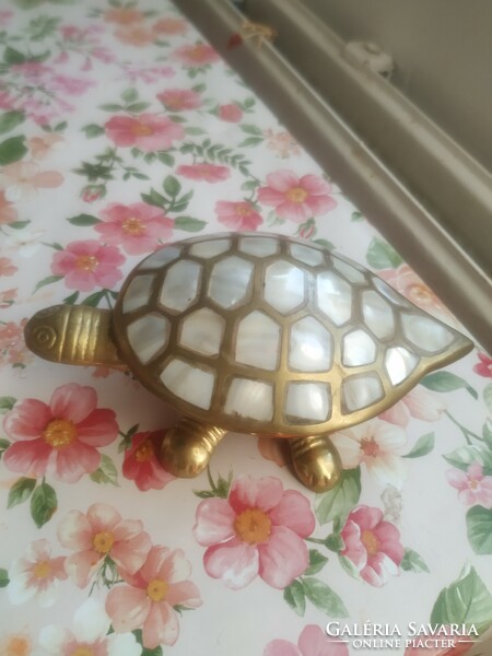 Copper shell-inlaid turtle jewelry holder, bonbonnier for sale!Copper ornaments for sale!