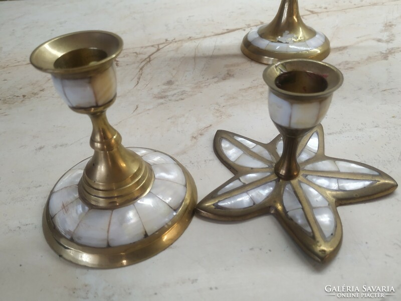 Copper shell-inlaid ornament, candle holder for sale!Jewellery holder and candle holder for sale together!