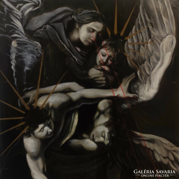 Caravaggio paraphrase-contemporary oil painting