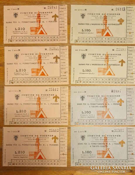 8 Florence tickets from the 1960s