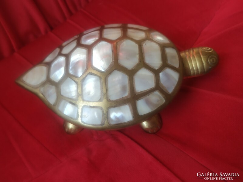 Copper shell-inlaid turtle jewelry holder, bonbonnier for sale!Copper ornaments for sale!