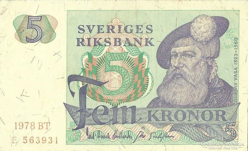 5 korona kronor 1978 Svédország 1.