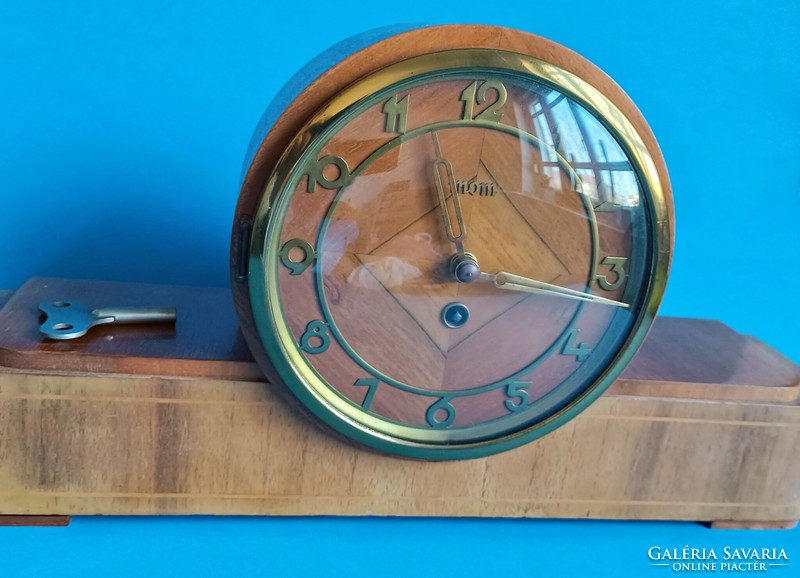 Mom art deco fireplace clock table clock + key