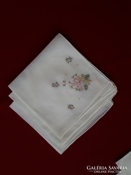 3 embroidered batiste decorative handkerchiefs with k j monogram