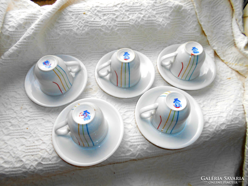 5 db Alföldi finom-ritka  retro  porcelán csésze+ tálka