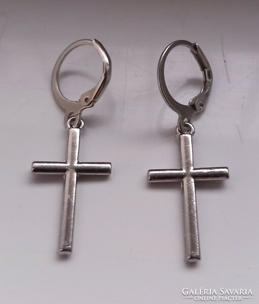 Stainless steel cross earrings