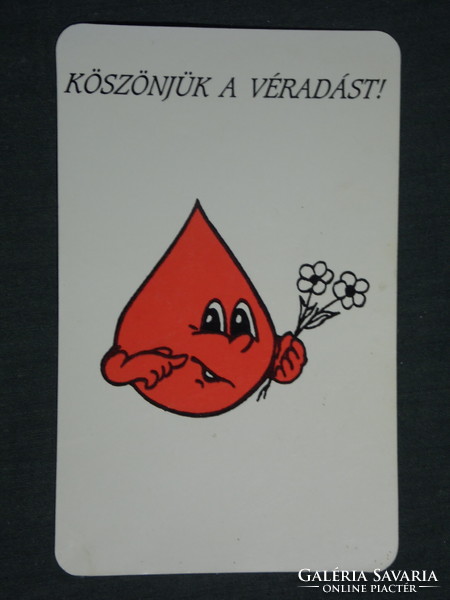 Kártyanaptár, Zalaegerszeg Vöröskereszt, grafikai rajzos, vércsepp, 1993,   (3)