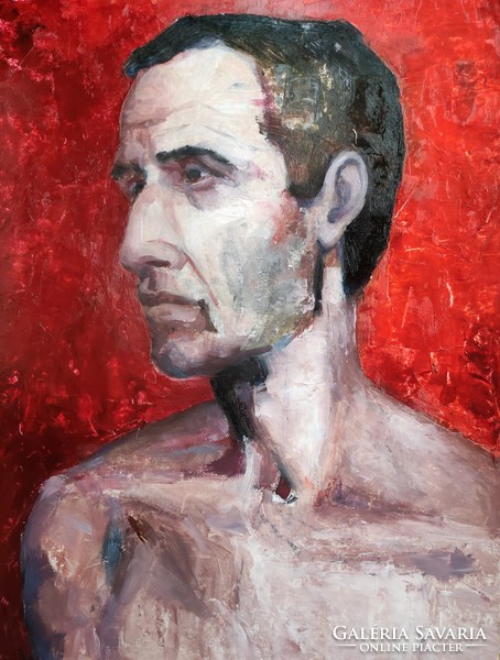 The contemporary portrait-abstract figure with the soldier title