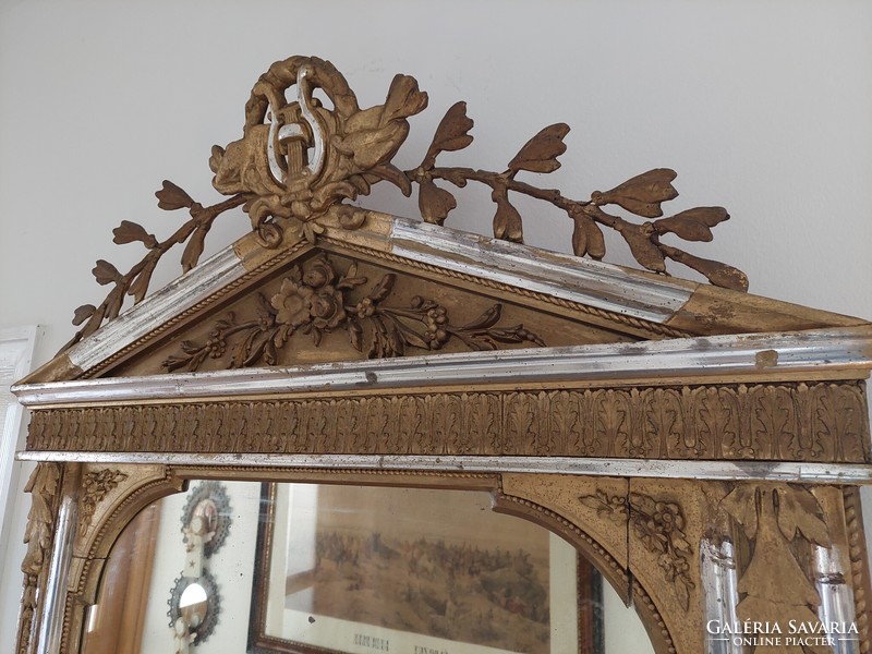 Felső díszes biedermeier tükör eredeti lapezüsttel 162cm x 82 cm