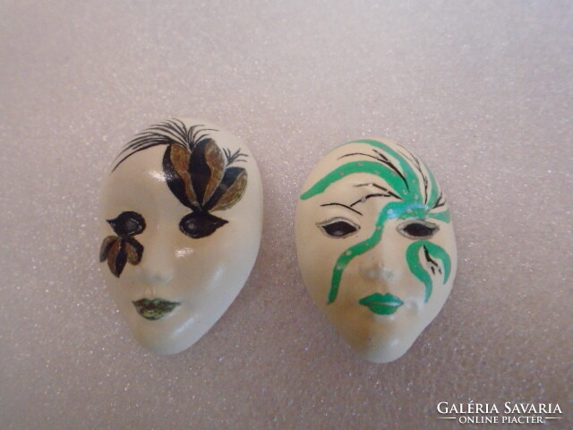 2 Venetian mask brooches, different shapes, just one for cheap