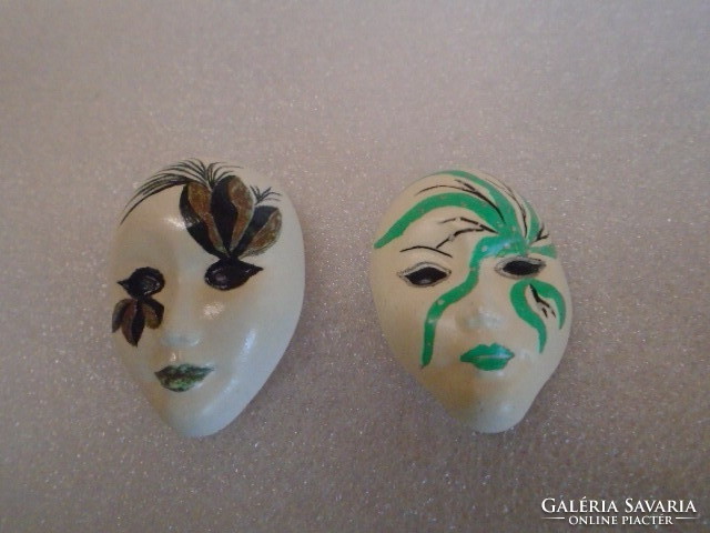 2 Venetian mask brooches, different shapes, just one for cheap