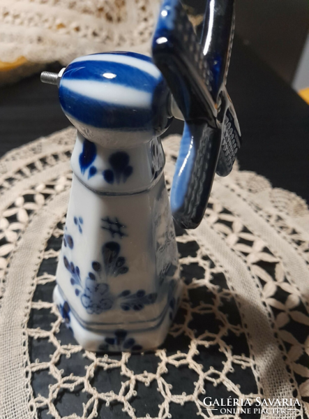 Holland kerámia/porcelán szélmalom kék-fehér szuvenír