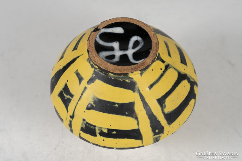 Lívia Gorka small size vase - with yellow and black decor