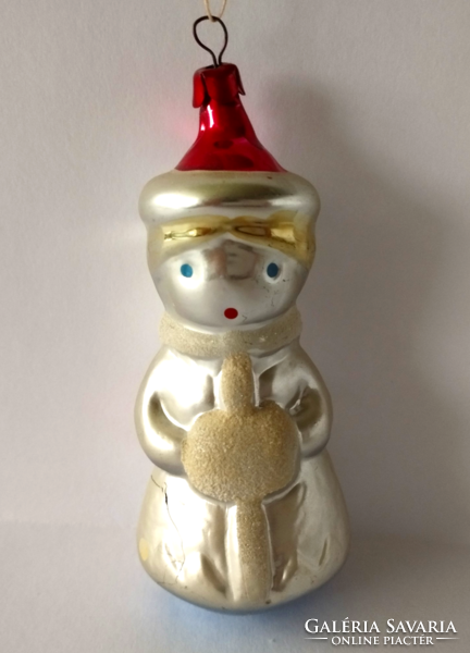 Régi üveg Karácsonyfa dísz Kislány figura,ritka