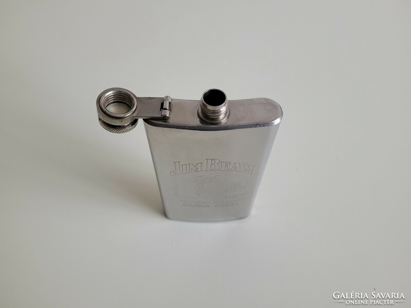 Stainless jim beam flat glass metal flask stainless steel