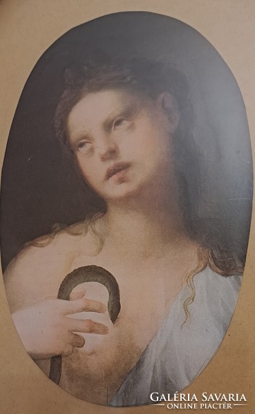 Antique oval picture, hygieia print (l4343)