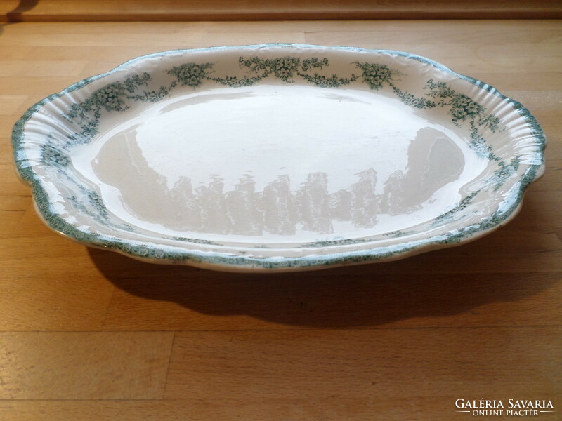 Antique earthenware oval serving bowl 29 x 39.5 cm
