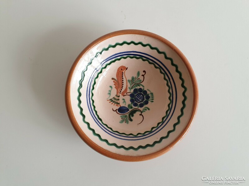 Hódmezővásárhely old folk ceramic monon ferenc hmv wall plate bird wall bowl