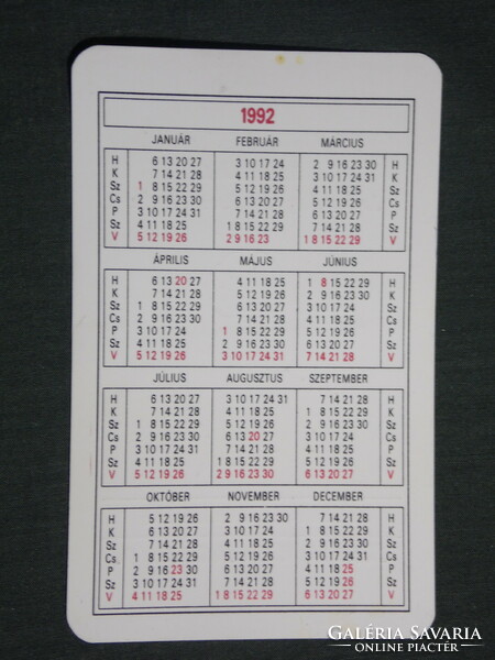 Card calendar, viktória hairdressing shop, papné raufschneider skármá, hops, festive, 1992, (3)