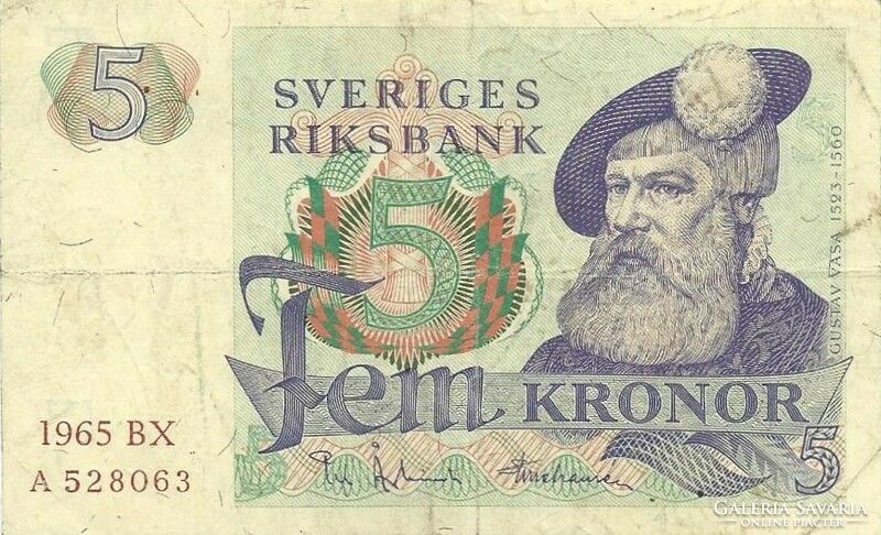 5 Korona kronor 1965 Sweden