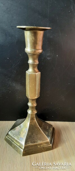 Antique copper Art Nouveau candle holder