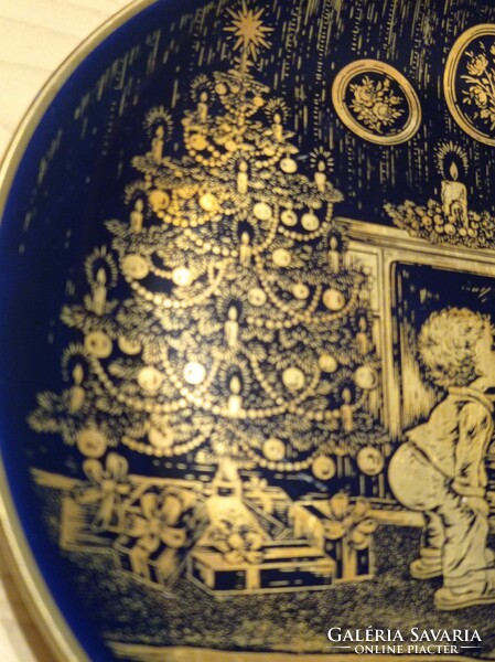 Christmas marked - gilded plate 1975 - limited edition with 24 carat gold 19 cm