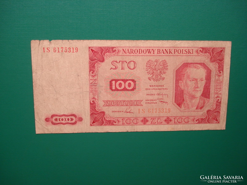 Lengyelország 100 zloty zlotych 1948  Ritkább!