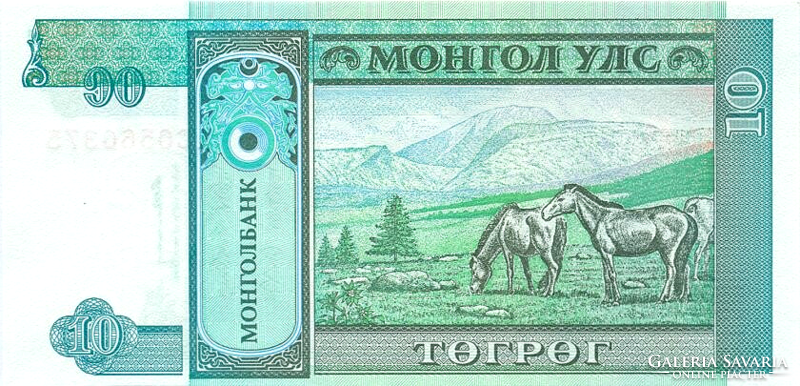 Mongólia 10 Tugrik 1993 UNC