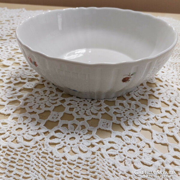 Zsolnay porcelán kisvirágos pogácsás tál, falra akasztható