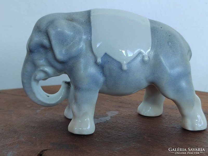 Zsolnay antik porcelán elefánt persely figura szobor kisplasztika