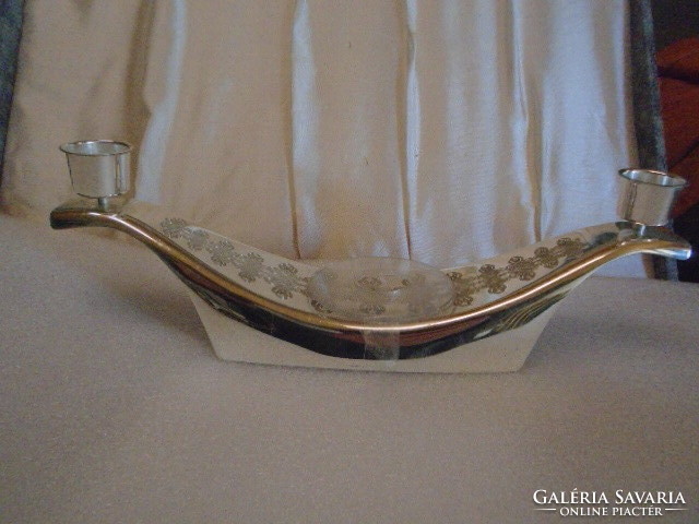 Wmf ikora brass art deco bauhaus silver-plated candle holder, all parts marked
