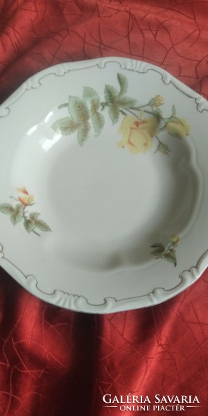 Zsolnay yellow rose plate