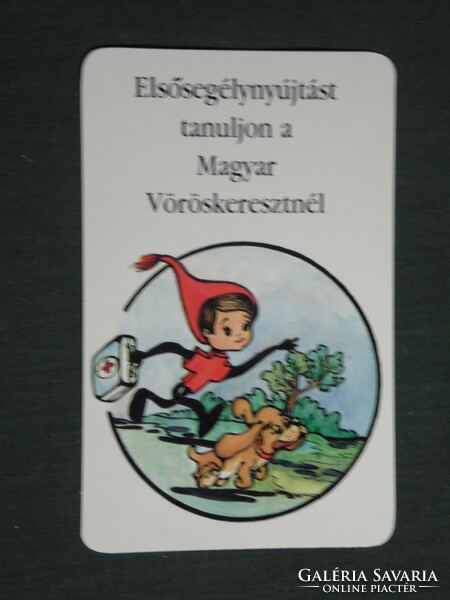 Kártyanaptár, Magyar vöröskereszt, grafikai rajzos, elsősegély , 1994,   (3)