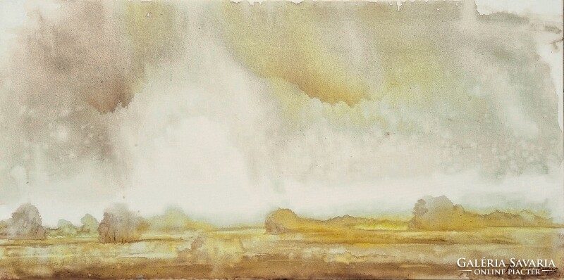 István Török: storm in the desert (50 x 100 cm acrylic canvas)