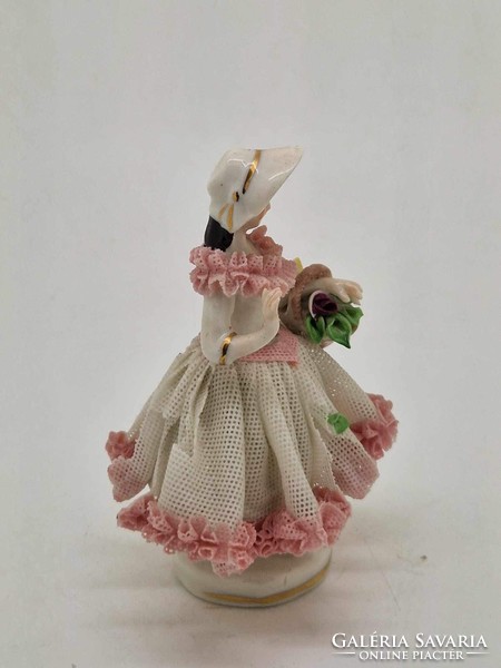 German Dresden lady in pink tulle dress 10cm