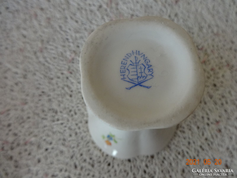 Old Herend porcelain mini vase with flower pattern, 7 cm
