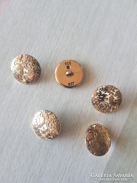 5 gold-colored buttons